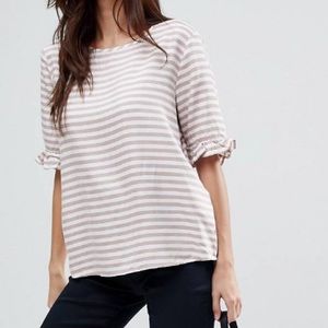 JDY Frill stripped sleeve top Size EU 36 (Small)